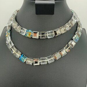 Anthropologie Serefina Faceted Crystal Double Strand Necklace NWOT
